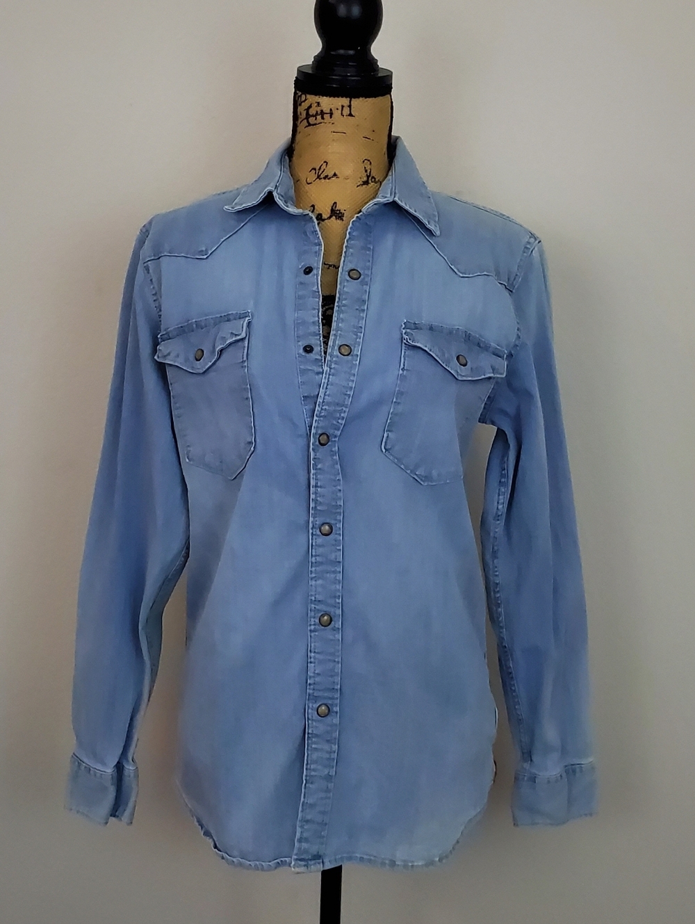 Wrangler Snap Front Denim Shiry Sz S